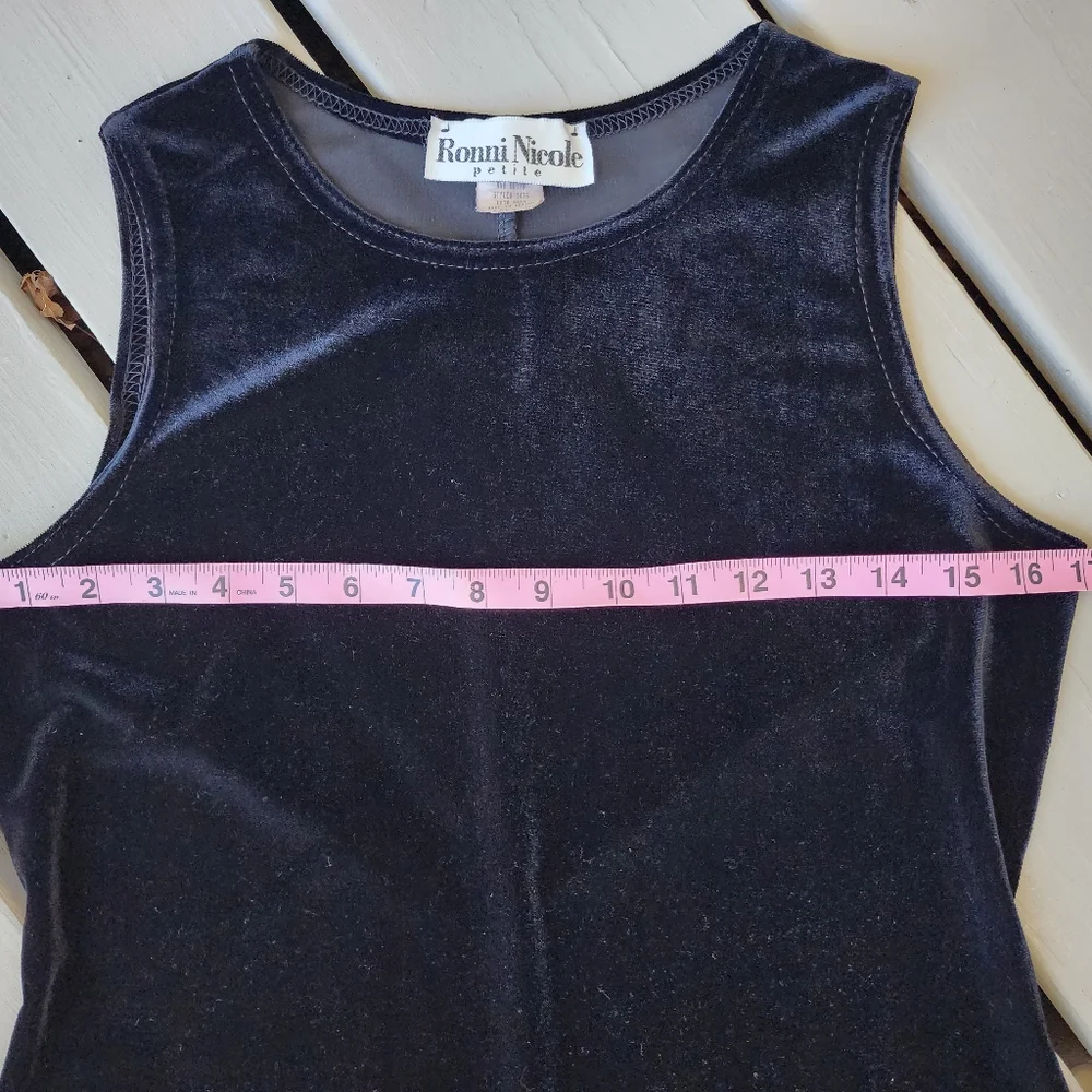8p VELOUR black MIDI Dress - Picture 7 of 13